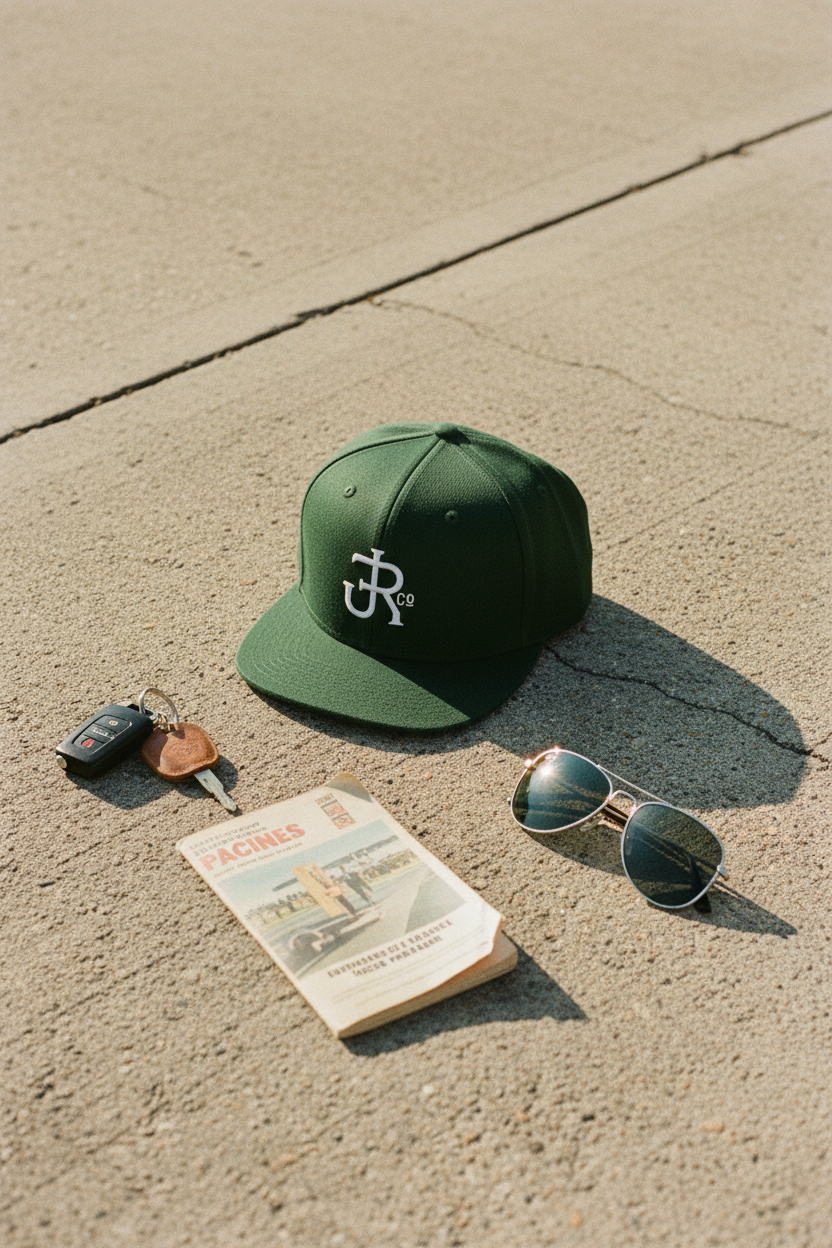 Classic Green Monogram Cap - Flat Lay