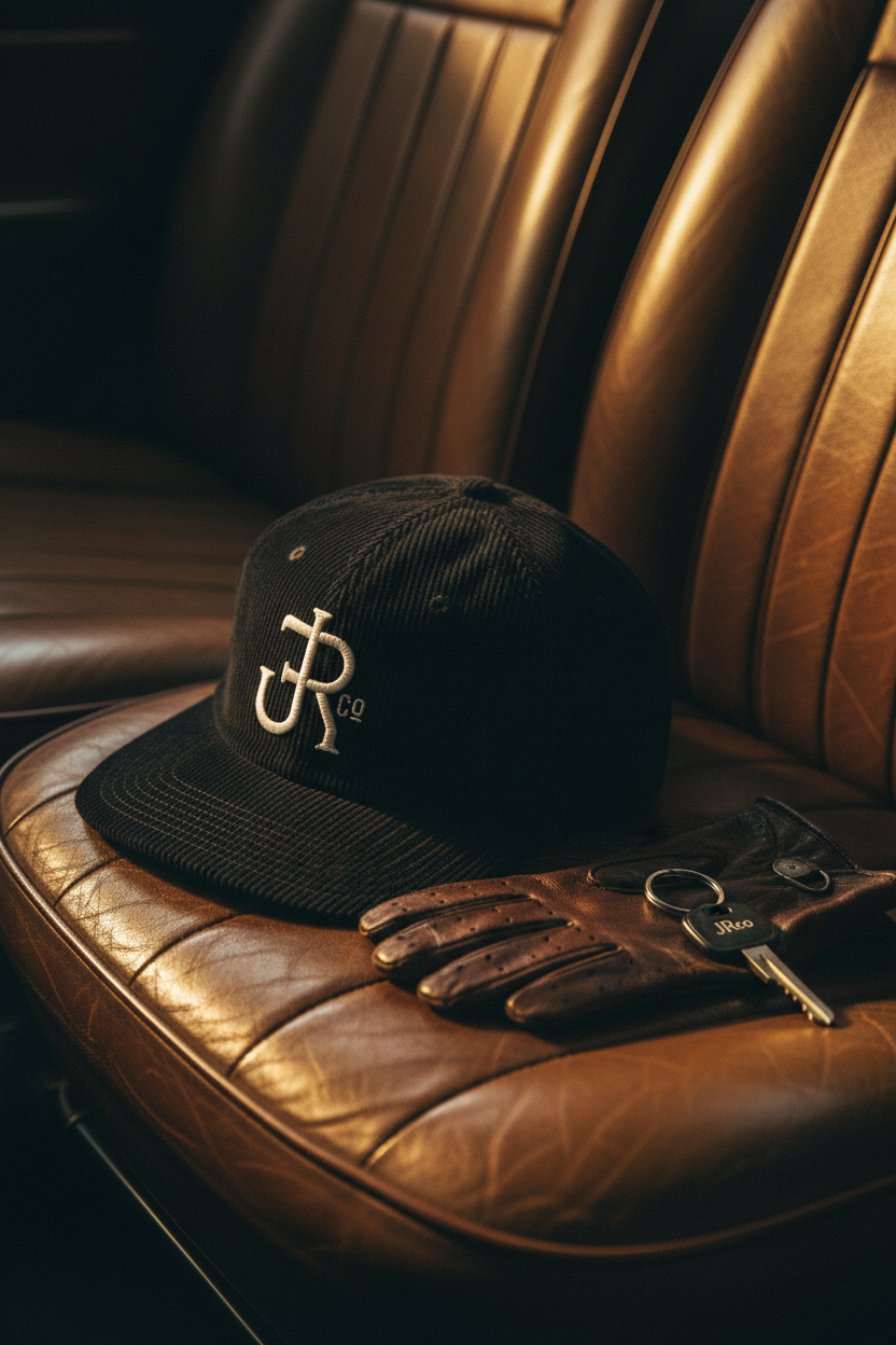 Cord Monogram Cap - Black